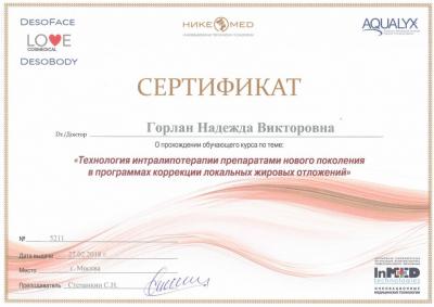 Сертификаты Горлан Надежда Викторовна 23
