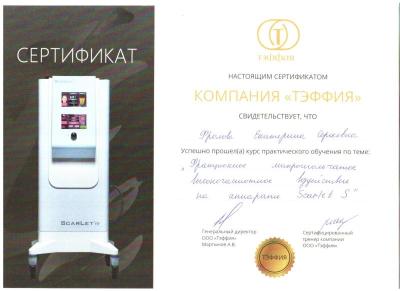 Сертификаты Фролова Екатерина Сергеевна 22