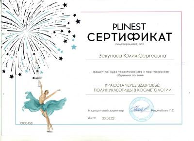 Сертификаты Зекунова Юлия Сергеевна 2