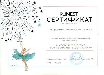 Сертификаты Морозкина Алёна Алексеевна 9