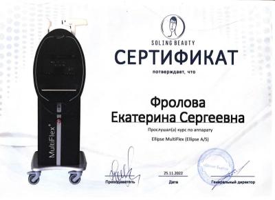 Сертификаты Фролова Екатерина Сергеевна 29