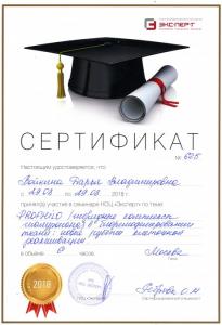 Сертификаты Войкина Дарья Владимировна 2