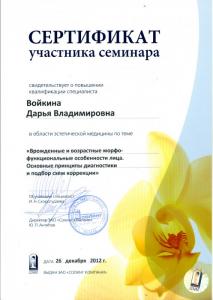 Сертификаты Войкина Дарья Владимировна 23
